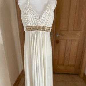 WHITE GOWN BY IGNITE  SZ 14 BEADED
